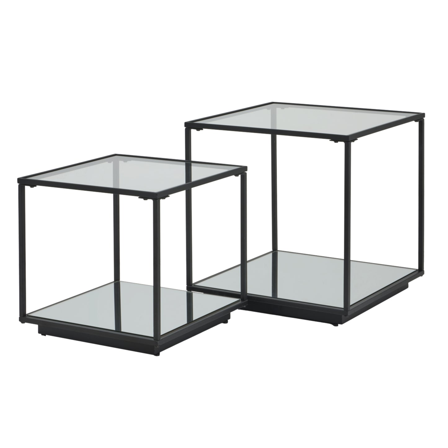 Lennox Black Framed Set Of 2 Side Tables - Pure Luxe Living #