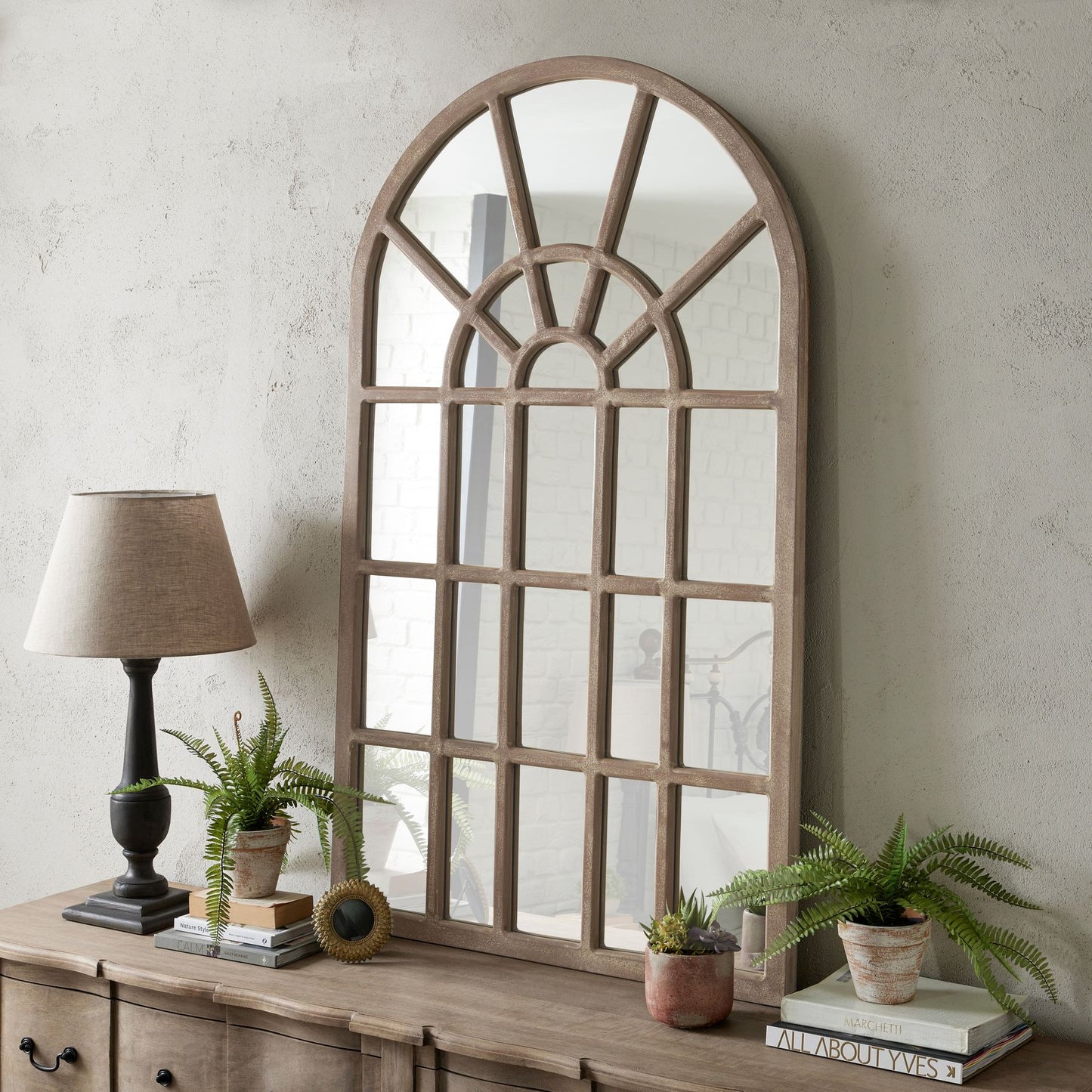 Arched Paned Large Wall Mirror Copgrove Collection - Pure Luxe Living 