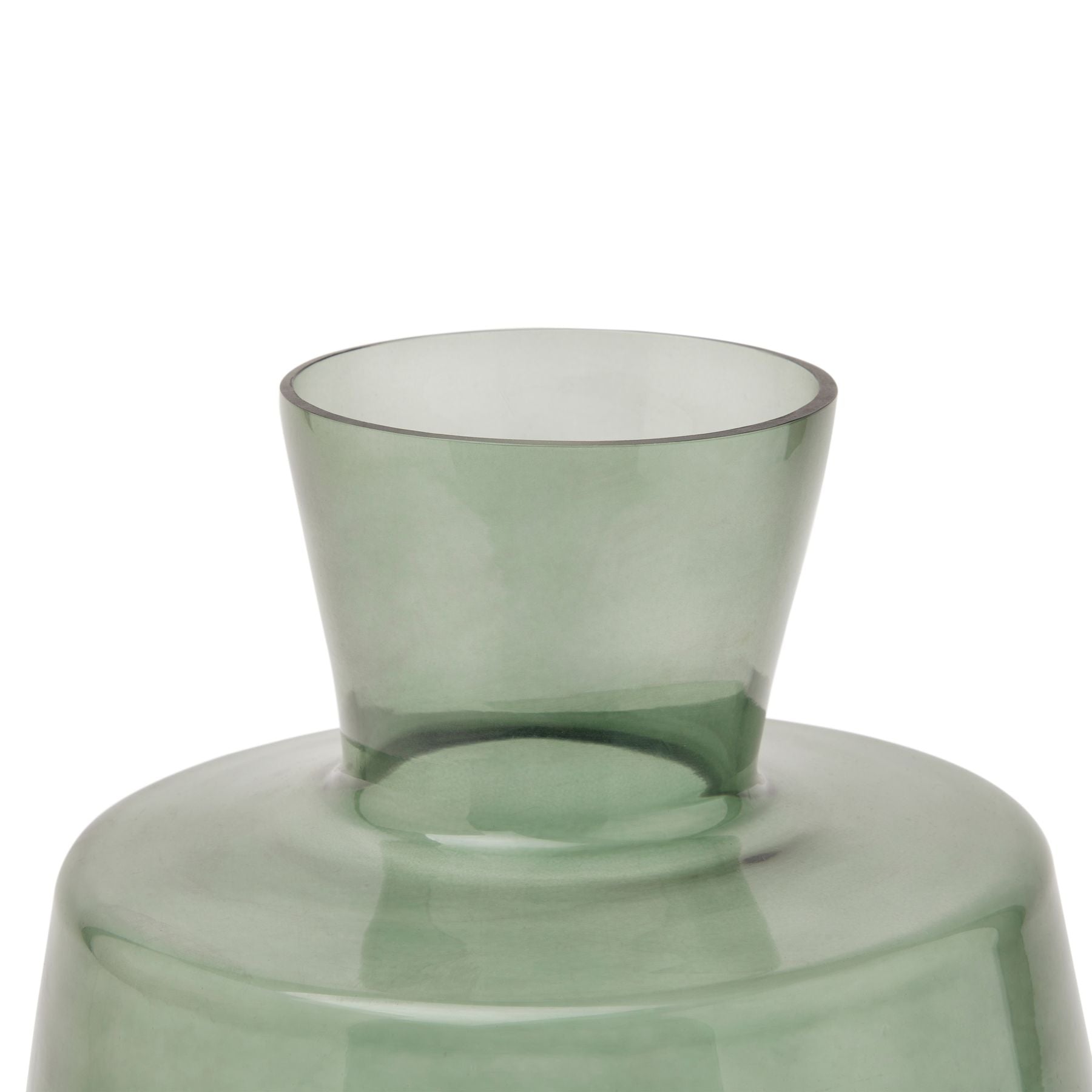 Smoked Glass Ellipse Vase in Sage Large - Pure Luxe Living 