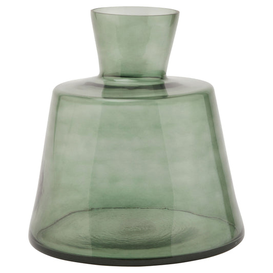 Smoked Glass Ellipse Vase in Sage Large - Pure Luxe Living 