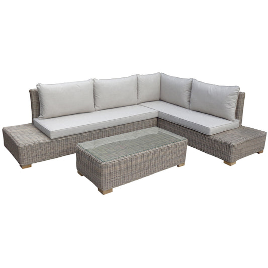 Capri Collection Outdoor Large Corner And Coffee Table Set - Pure Luxe Living 