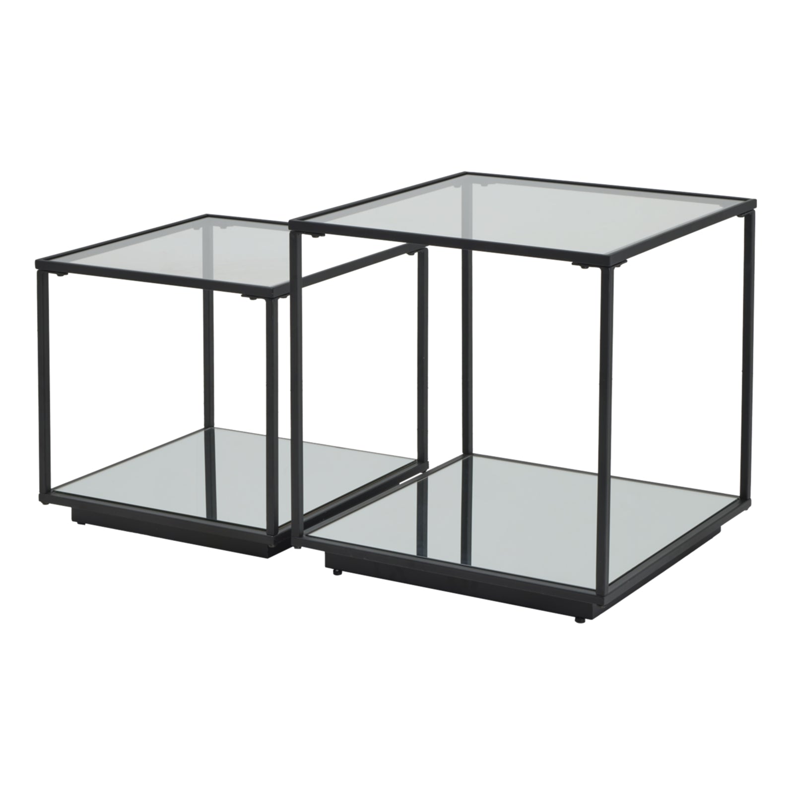 Lennox Black Framed Set Of 2 Side Tables - Pure Luxe Living  #