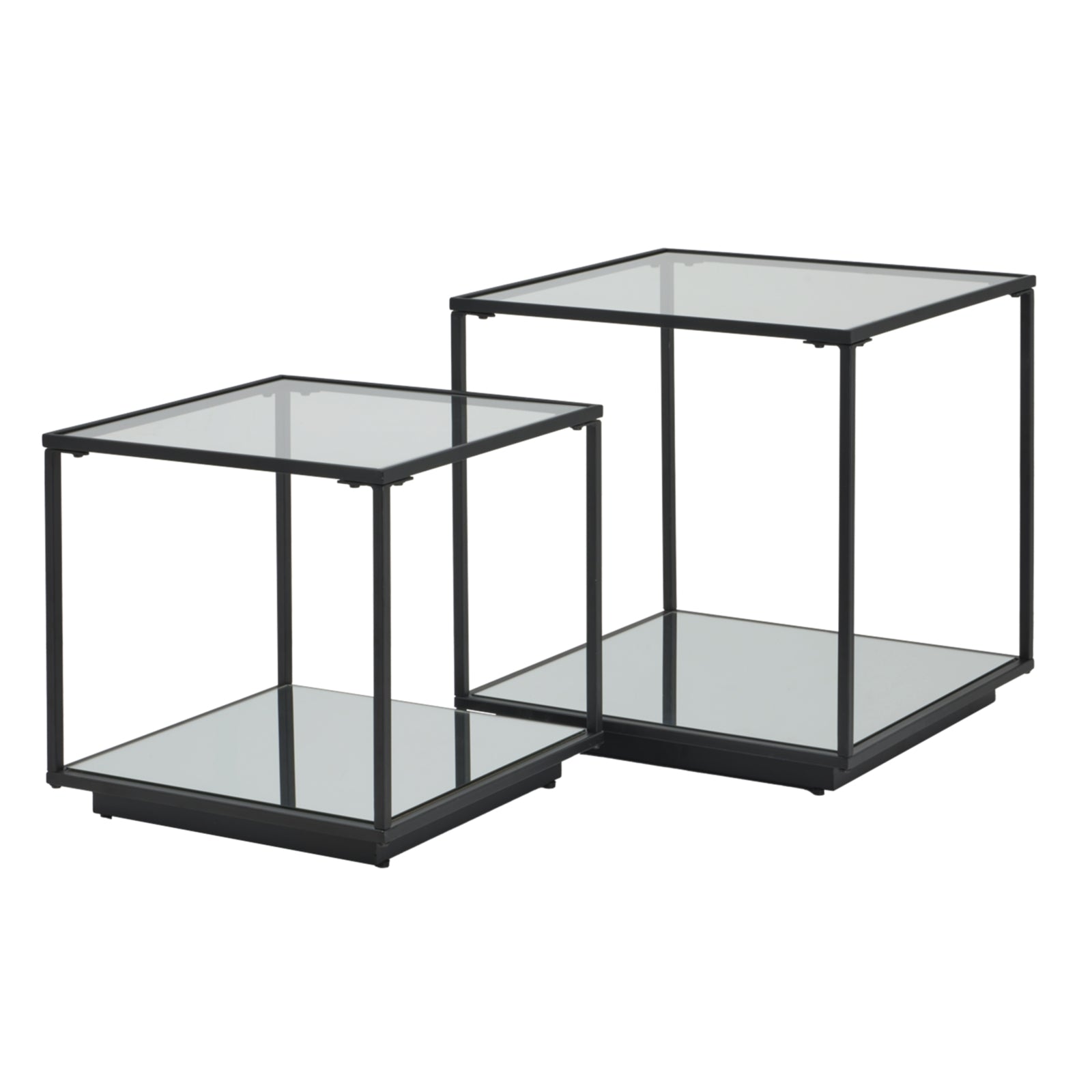 Lennox Black Framed Set Of 2 Side Tables - Pure Luxe Living  #