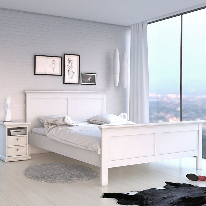 Paris Double Bed in White - Pure Luxe Living 