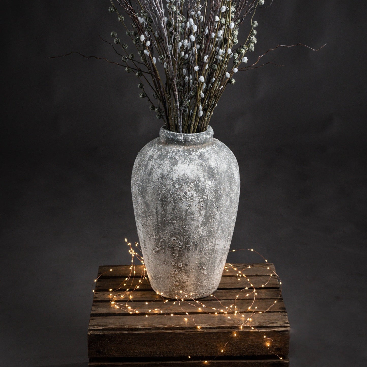 Aged Stone Tall Ceramic Vase - Pure Luxe Living 