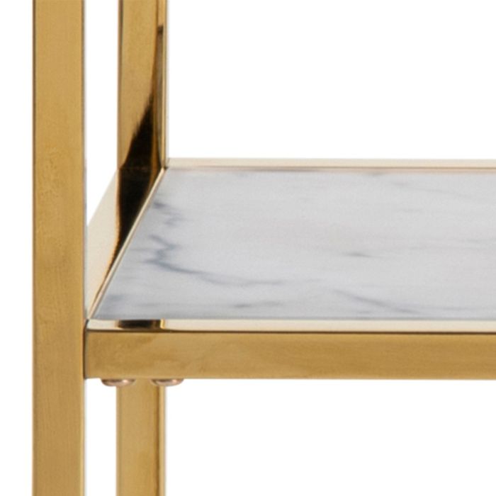 Alisma Console Table with Marble Effect Glass Top & Gold Legs - Pure Luxe Living 