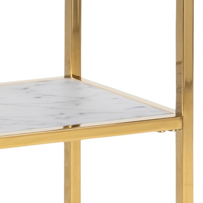 Alisma Console Table with Marble Effect Glass Top & Gold Legs - Pure Luxe Living 