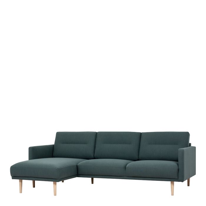 Larvik Chaise longue Sofa Left Hand in Dark Green with Oak Legs - Pure Luxe Living 