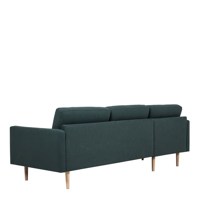 Larvik Chaise longue Sofa Left Hand in Dark Green with Oak Legs - Pure Luxe Living 