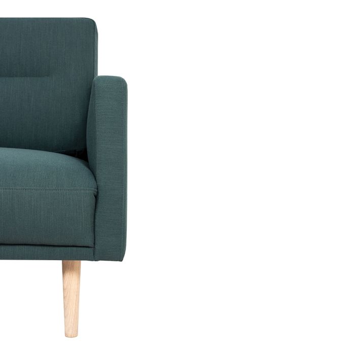 Larvik Chaise longue Sofa Left Hand in Dark Green with Oak Legs - Pure Luxe Living 