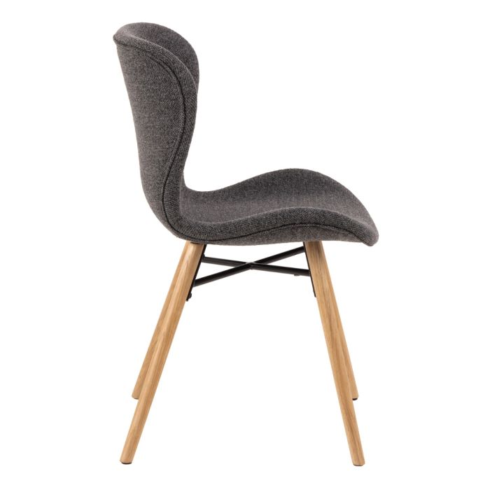 Batilda Dining Chairs in Grey Fabric with Oak Legs Set of Two - Pure Luxe Living 