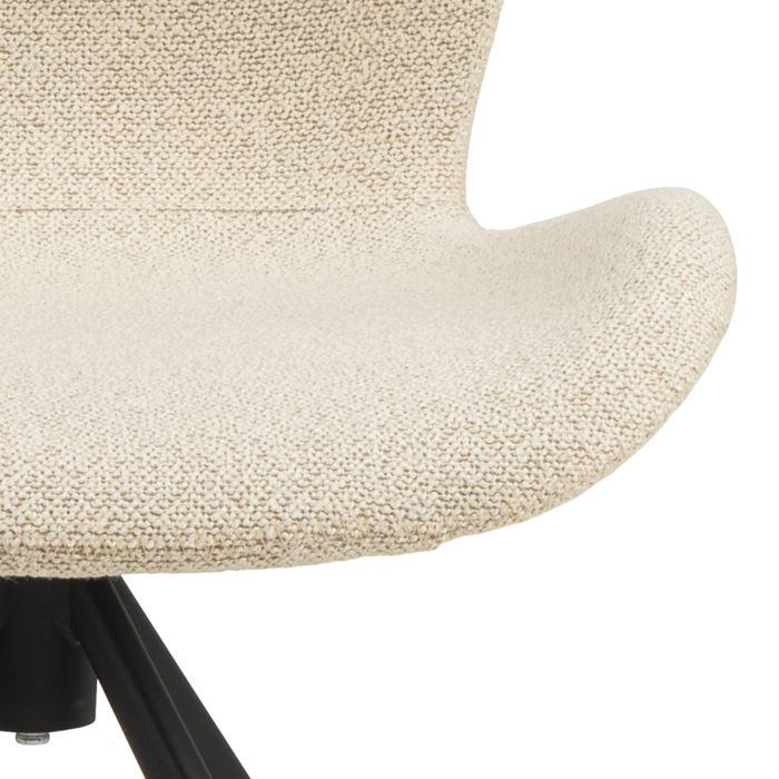 Batilda Swivel Dining Chairs in Cream Fabric Set of Two - Pure Luxe Living 