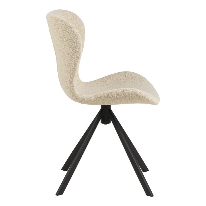 Batilda Swivel Dining Chairs in Cream Fabric Set of Two - Pure Luxe Living 