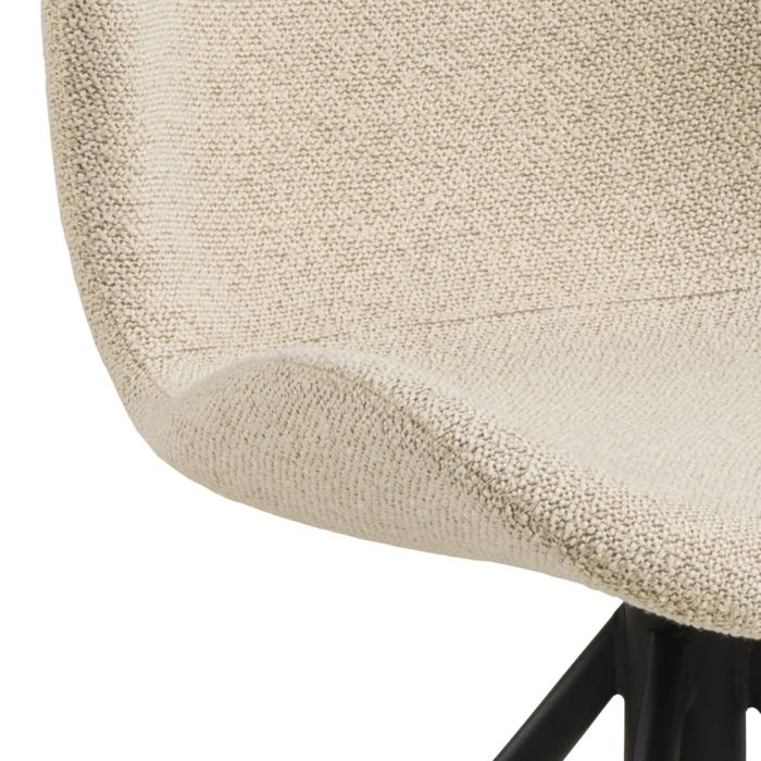 Batilda Swivel Dining Chairs in Cream Fabric Set of Two - Pure Luxe Living 