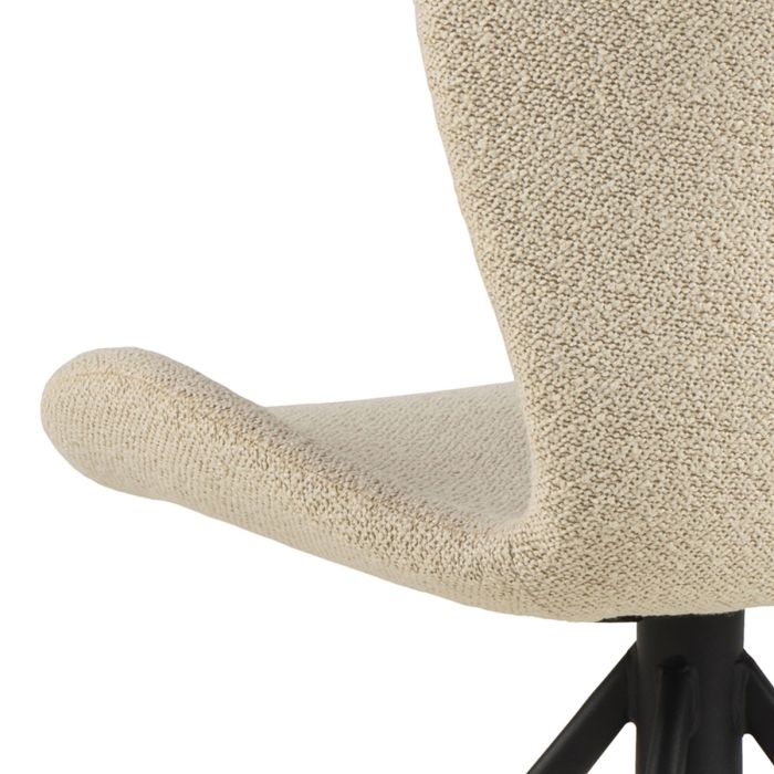 Batilda Swivel Dining Chairs in Cream Fabric Set of Two - Pure Luxe Living 