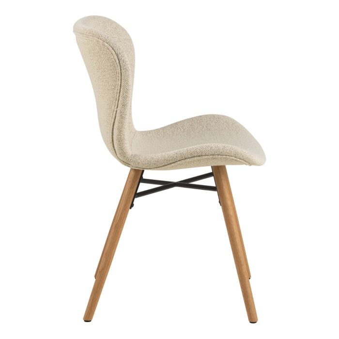 Batilda Dining Chairs in Cream Fabric with Oak Legs Set of Two - Pure Luxe Living 