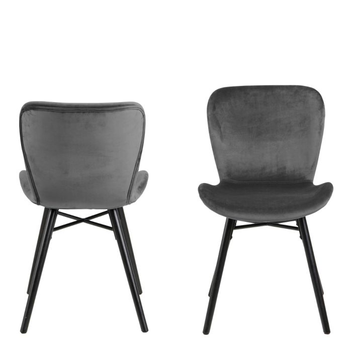 Batilda Dining Chair in Dark Grey Set of Two - Pure Luxe Living 