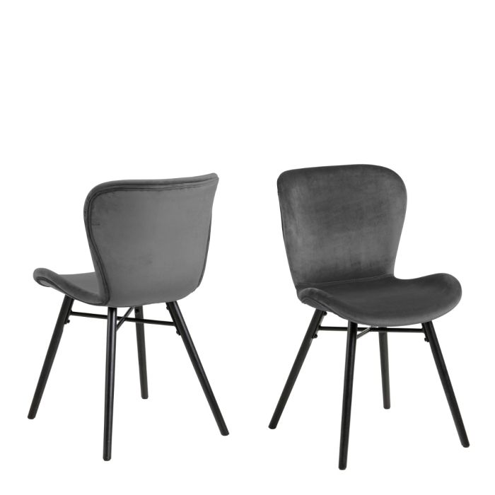 Batilda Dining Chair in Dark Grey Set of Two - Pure Luxe Living 