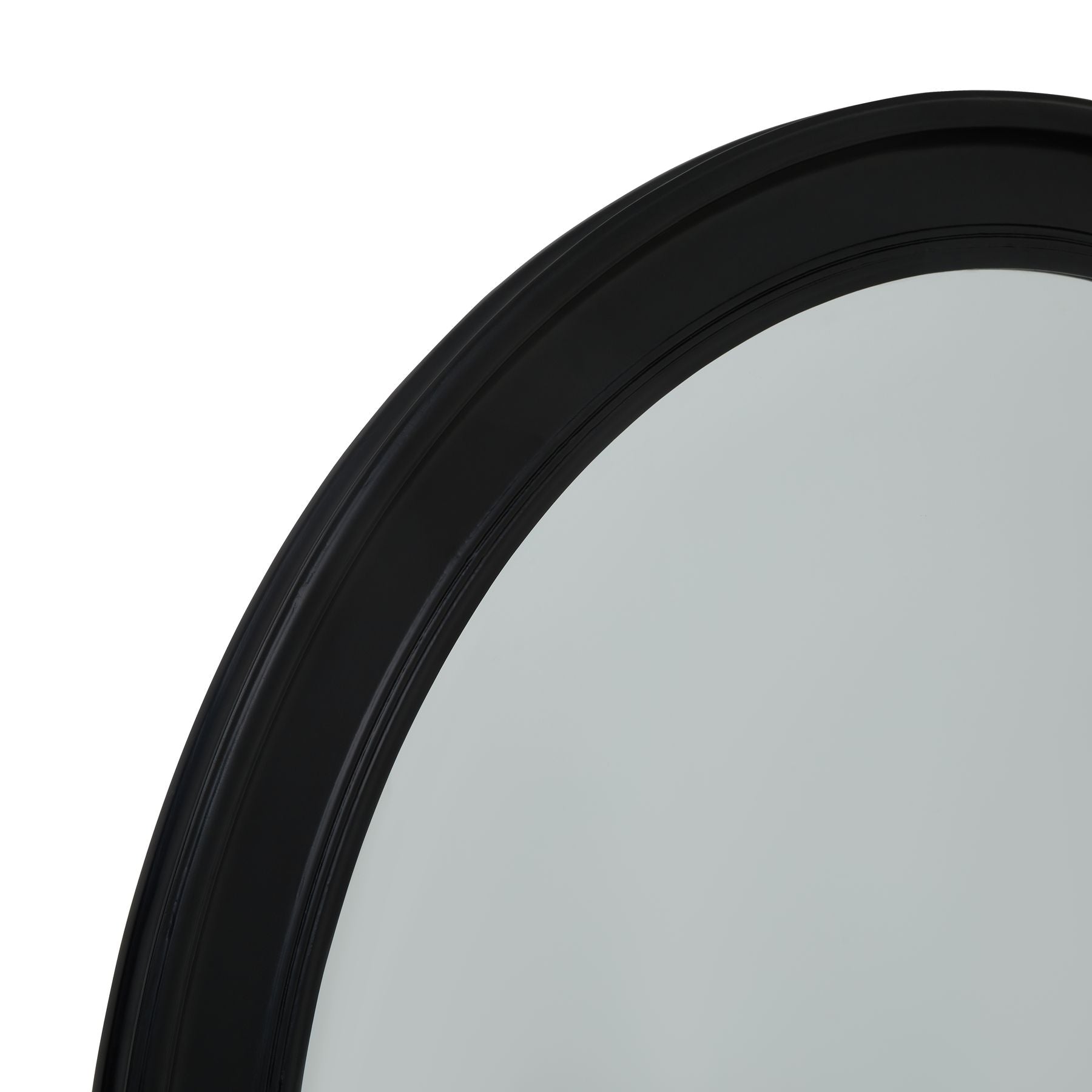 Black Wood Round Framed Large Mirror - Pure Luxe Living 