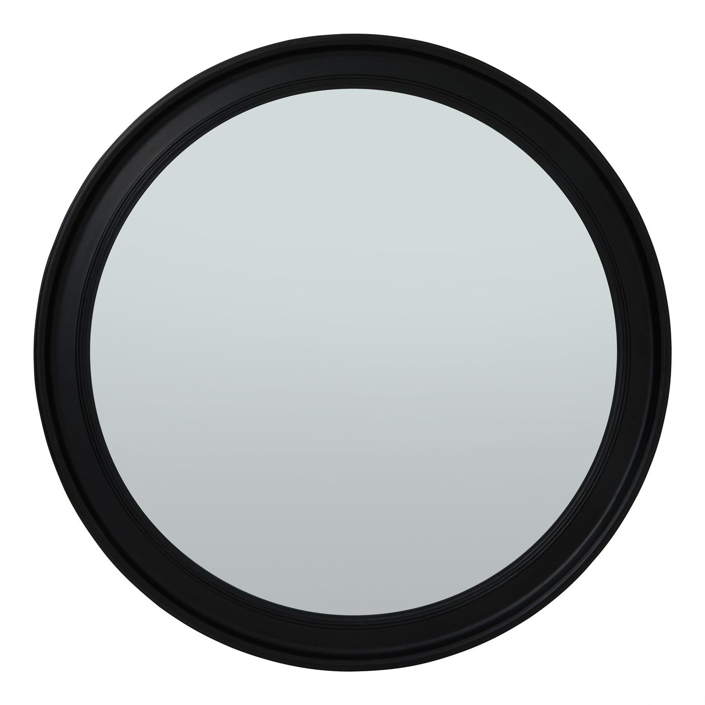 Black Wood Round Framed Large Mirror - Pure Luxe Living 