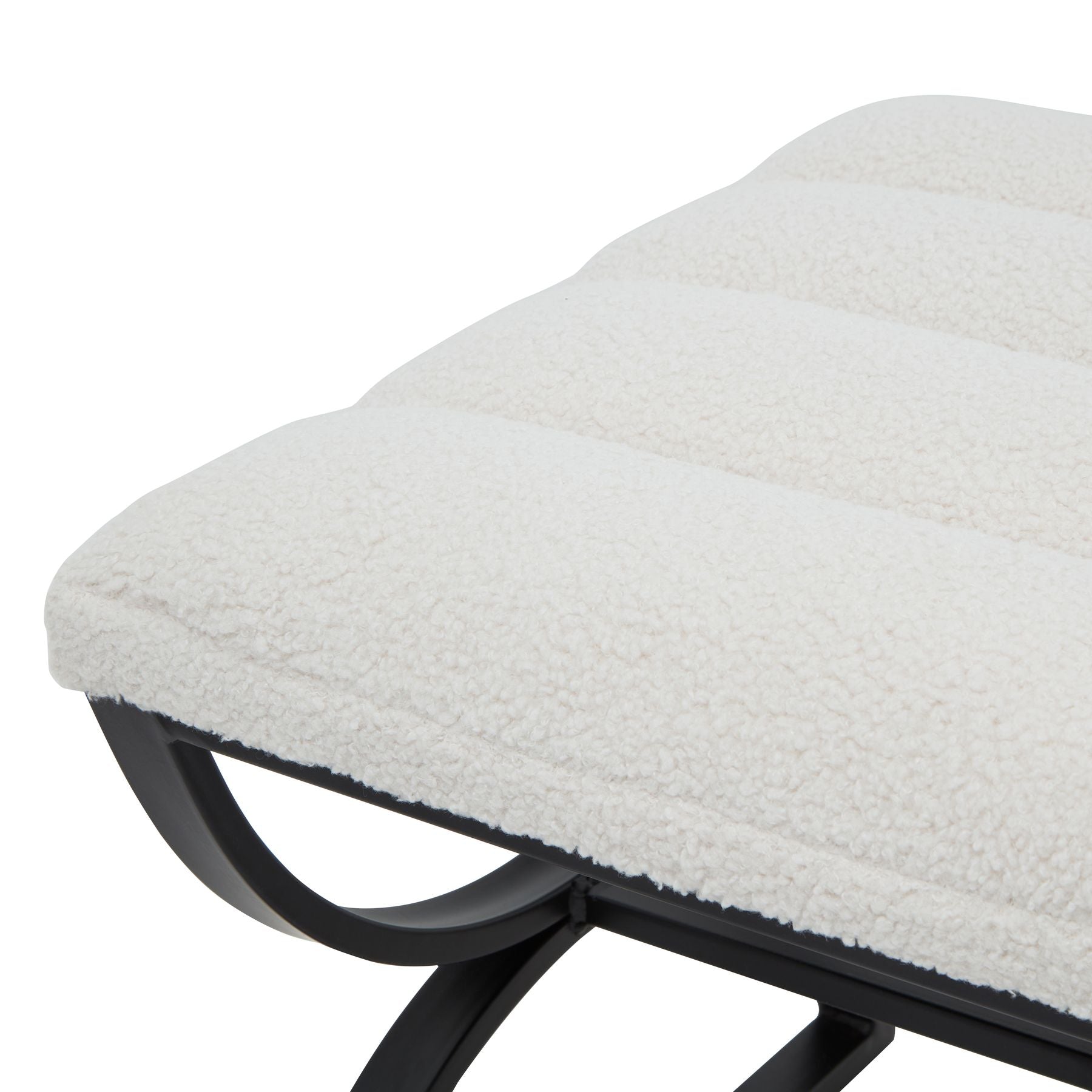 Ribbed Footstool Bouclé - Pure Luxe Living 