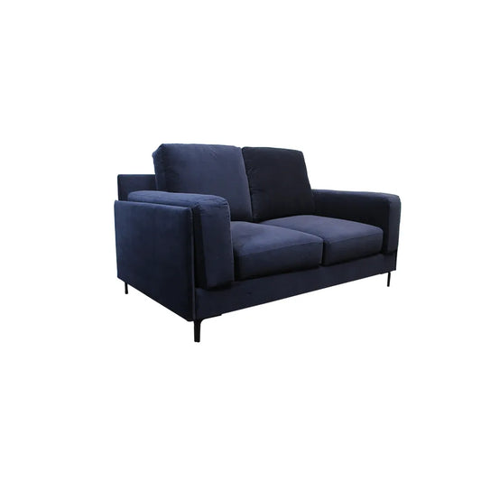 Bryn Two-Seater Sofa in Rich Dark Blue Velvet - Pure Luxe Living 