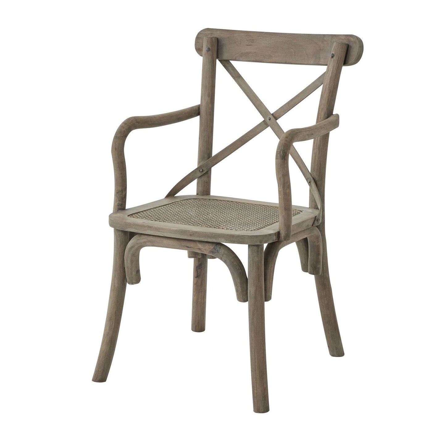 Copgrove Cross Back Carver Chair With Rush Seat - Pure Luxe Living 