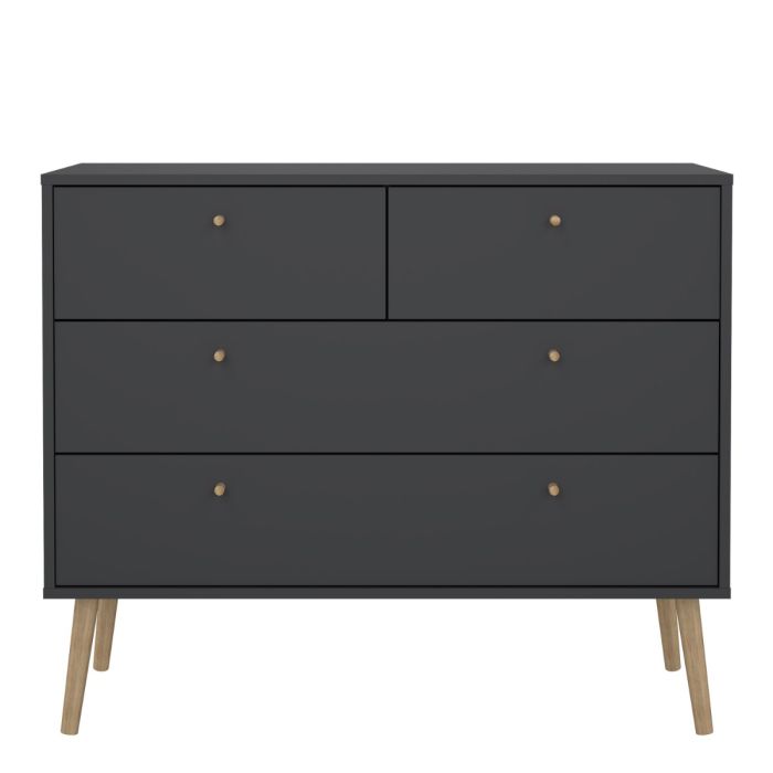 Cumbria Chest 2 + 2 Drawers Dark Grey - Pure Luxe Living 