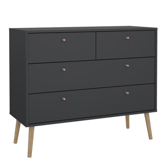 Cumbria Chest 2 + 2 Drawers Dark Grey - Pure Luxe Living 