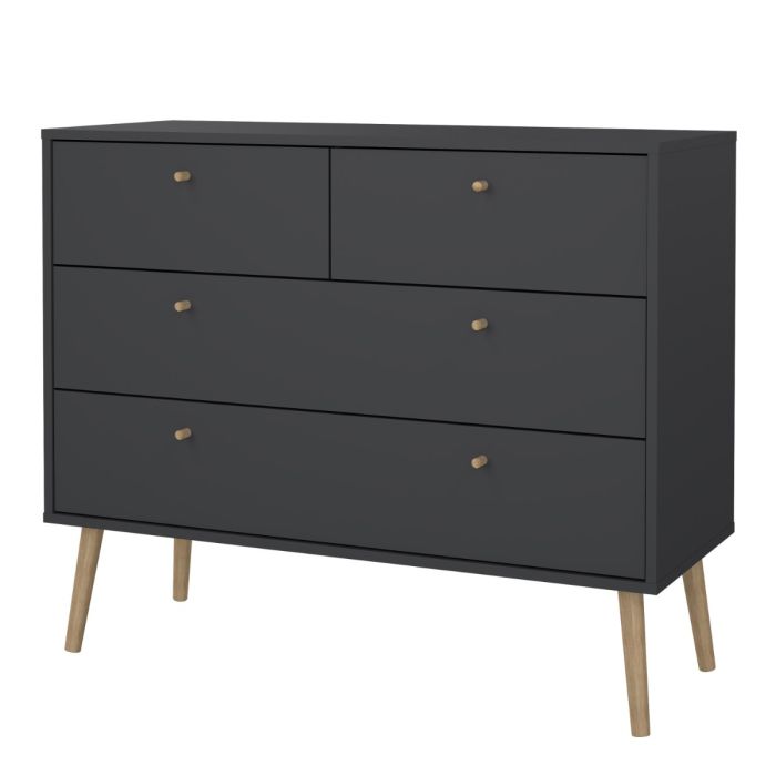 Cumbria Chest 2 + 2 Drawers Dark Grey - Pure Luxe Living 