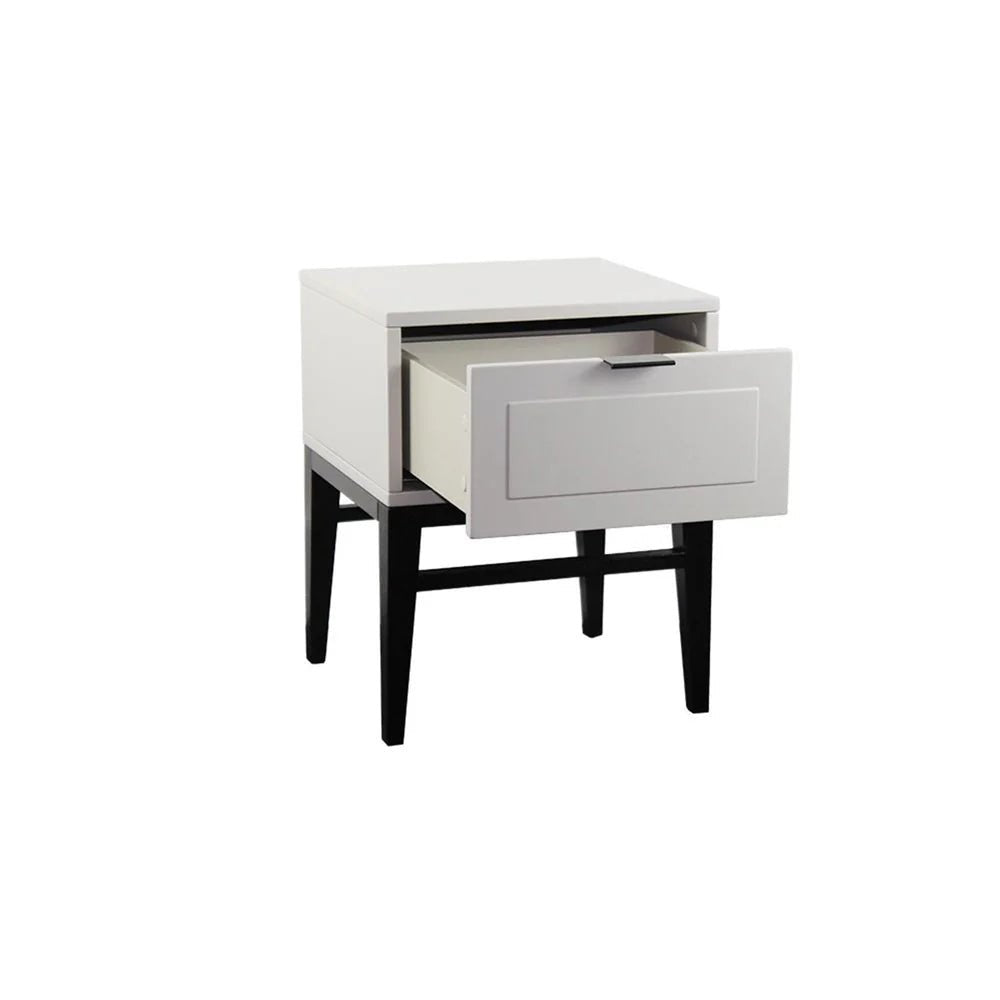 Elsa Neutral 1 Drawer Bedside Table - Pure Luxe Living 