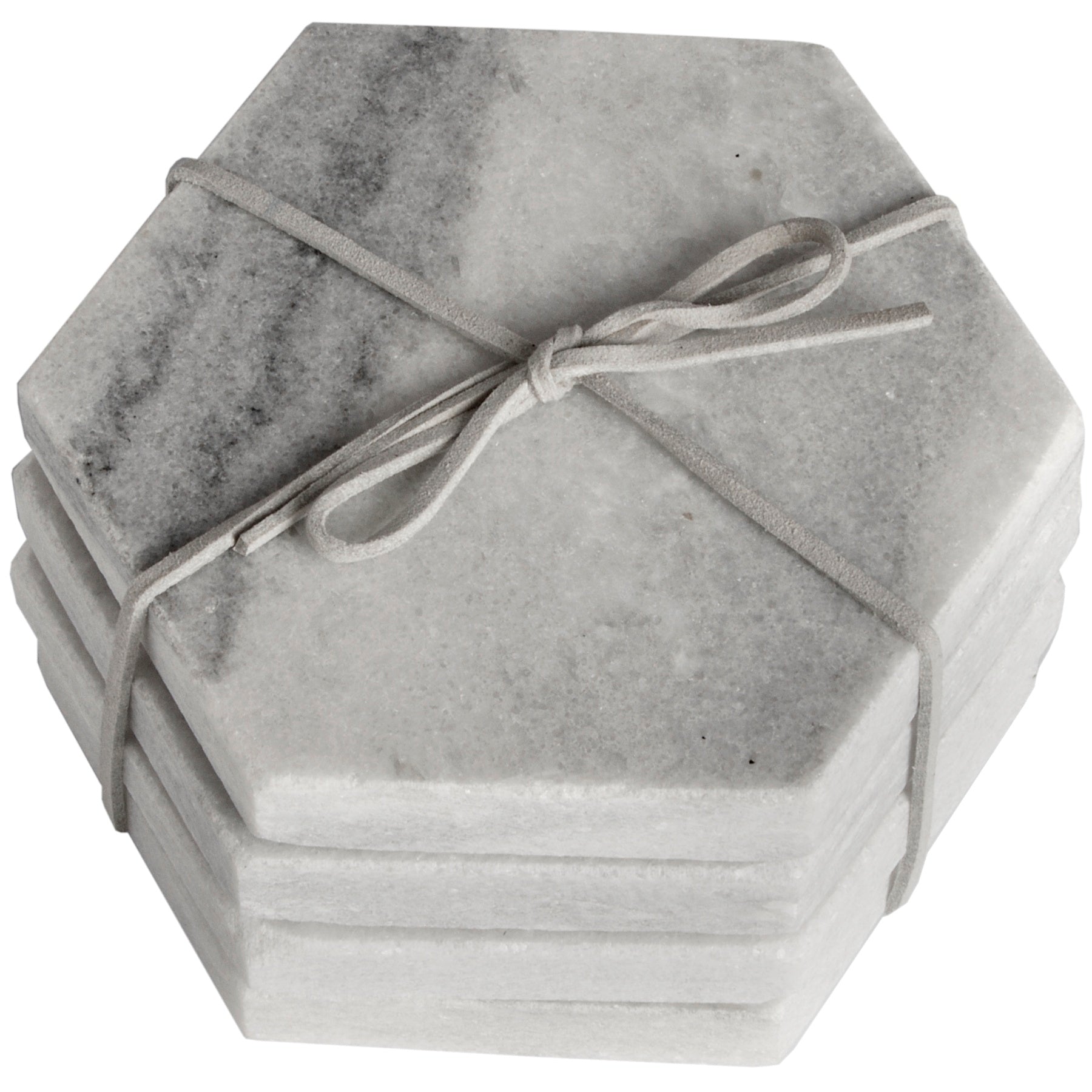 Grey Marble Hexagonal Coasters - Pure Luxe Living 