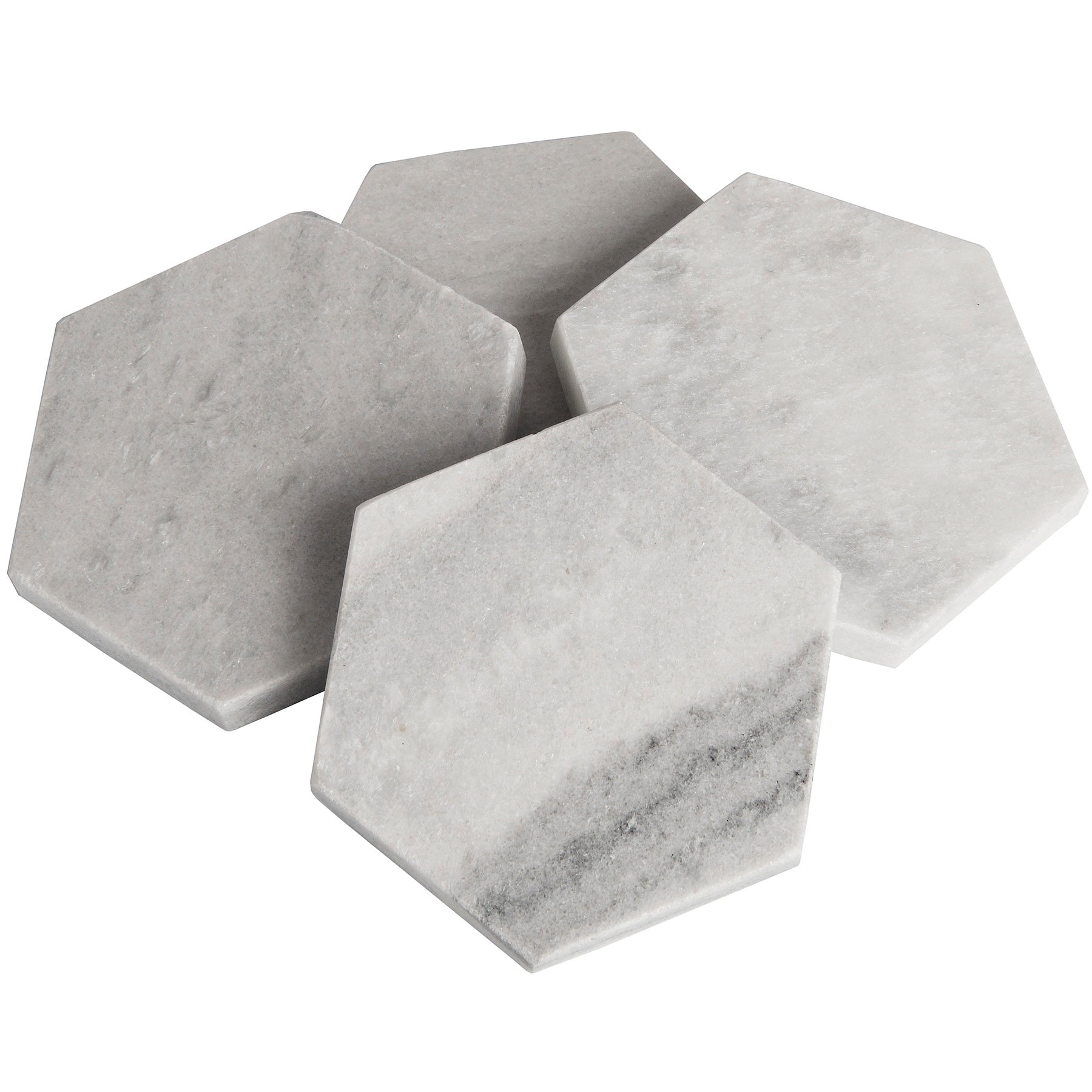 Grey Marble Hexagonal Coasters - Pure Luxe Living 