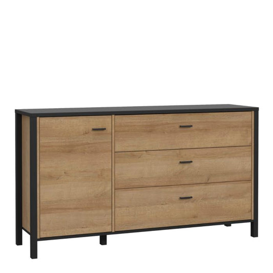 High Rock Sideboard in Riviera Oak and Matt Black - Pure Luxe Living 