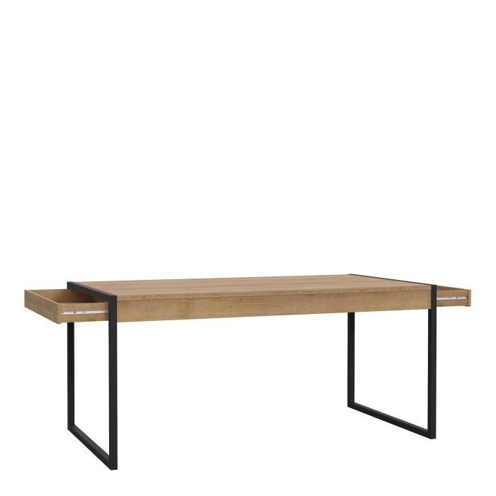 High Rock Dining Table in Riviera Oak and Matt Black Legs - Pure Luxe Living 