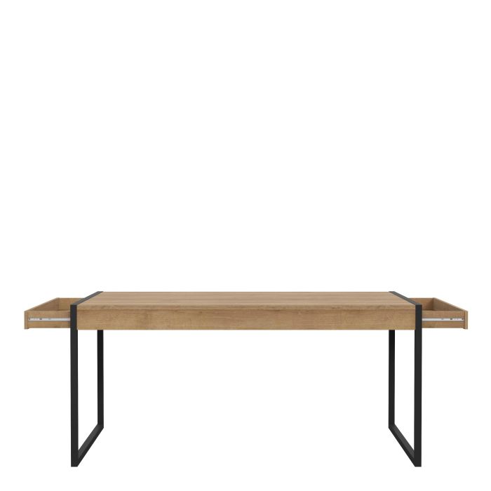 High Rock Dining Table in Riviera Oak and Matt Black Legs - Pure Luxe Living 