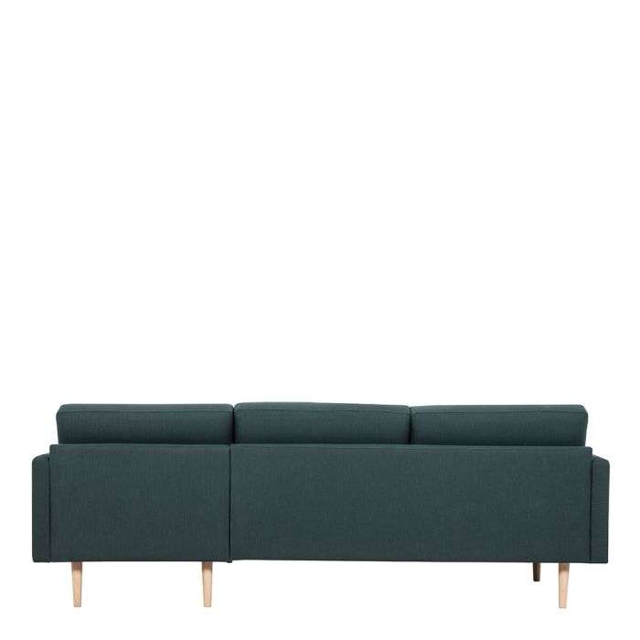 Larvik Chaise longue Sofa Right Hand in Dark Green with Oak Legs - Pure Luxe Living 