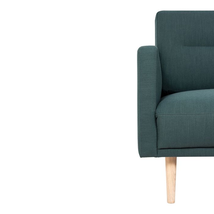 Larvik Chaise longue Sofa Right Hand in Dark Green with Oak Legs - Pure Luxe Living 