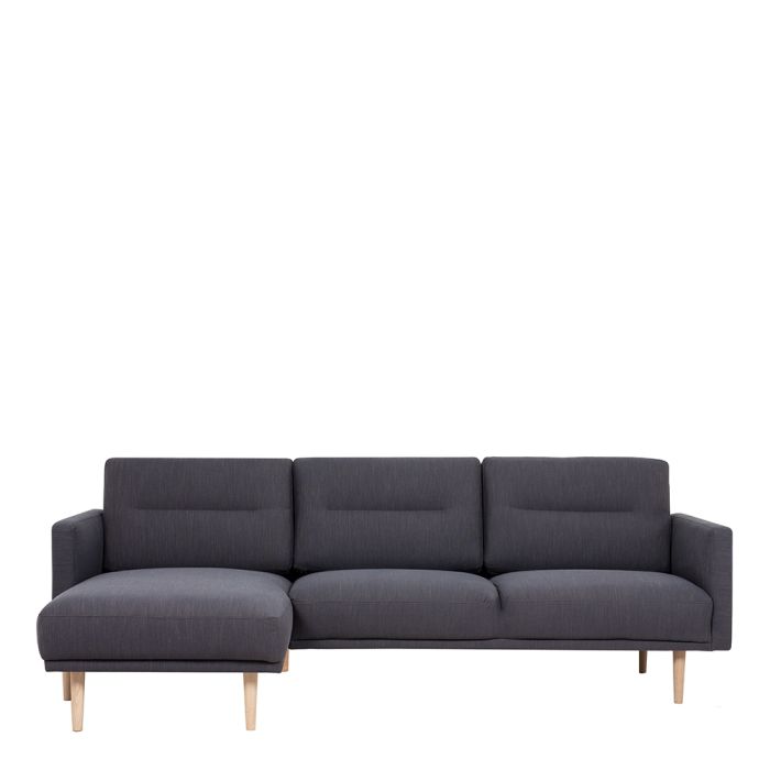 Larvik Chaise longue Sofa Left Hand in Anthracite, with Oak Legs - Pure Luxe Living 