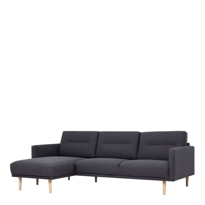 Larvik Chaise longue Sofa Left Hand in Anthracite, with Oak Legs - Pure Luxe Living 