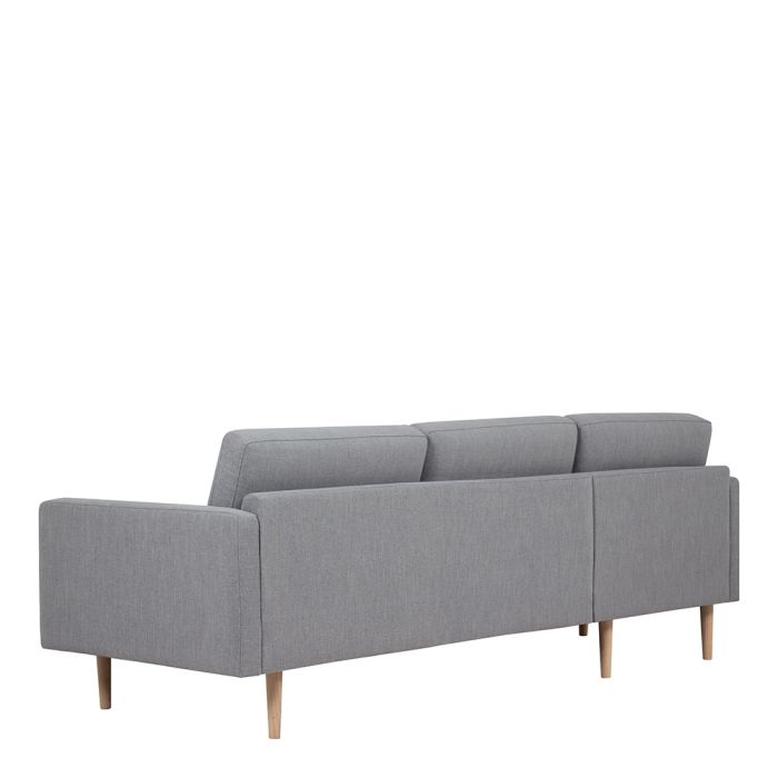 Larvik Chaise longue Sofa Left Hand in Grey with Oak Legs - Pure Luxe Living 