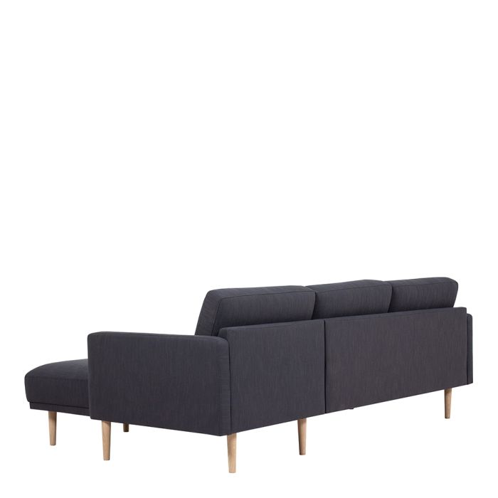 Larvik Chaise Longue Sofa Right Hand in Anthracite with Oak Legs - Pure Luxe Living 