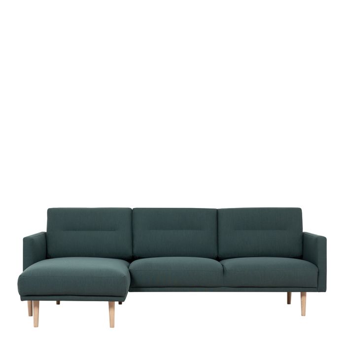 Larvik Chaise longue Sofa Left Hand in Dark Green with Oak Legs - Pure Luxe Living 