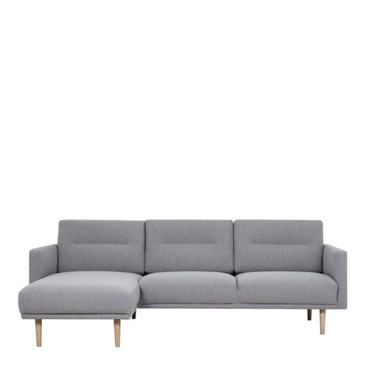 Larvik Chaise longue Sofa Left Hand in Grey with Oak Legs - Pure Luxe Living 