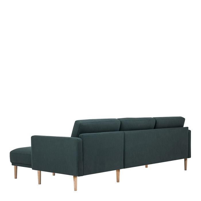 Larvik Chaise longue Sofa Right Hand in Dark Green with Oak Legs - Pure Luxe Living 