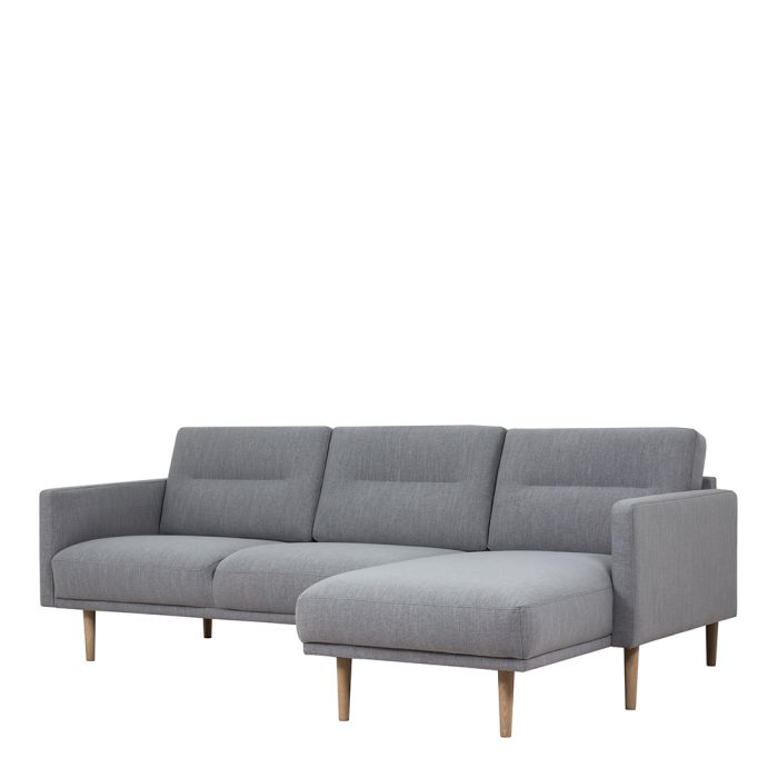 Larvik Chaise longue Sofa Right Hand in Grey with Oak Legs - Pure Luxe Living 