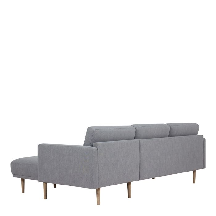 Larvik Chaise longue Sofa Right Hand in Grey with Oak Legs - Pure Luxe Living 