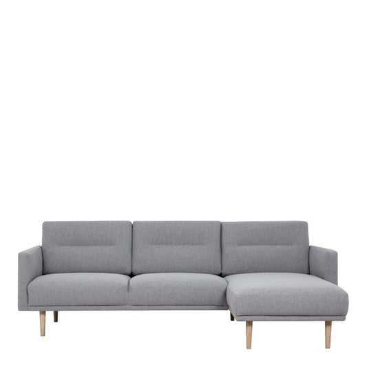 Larvik Chaise longue Sofa Right Hand in Grey with Oak Legs - Pure Luxe Living 