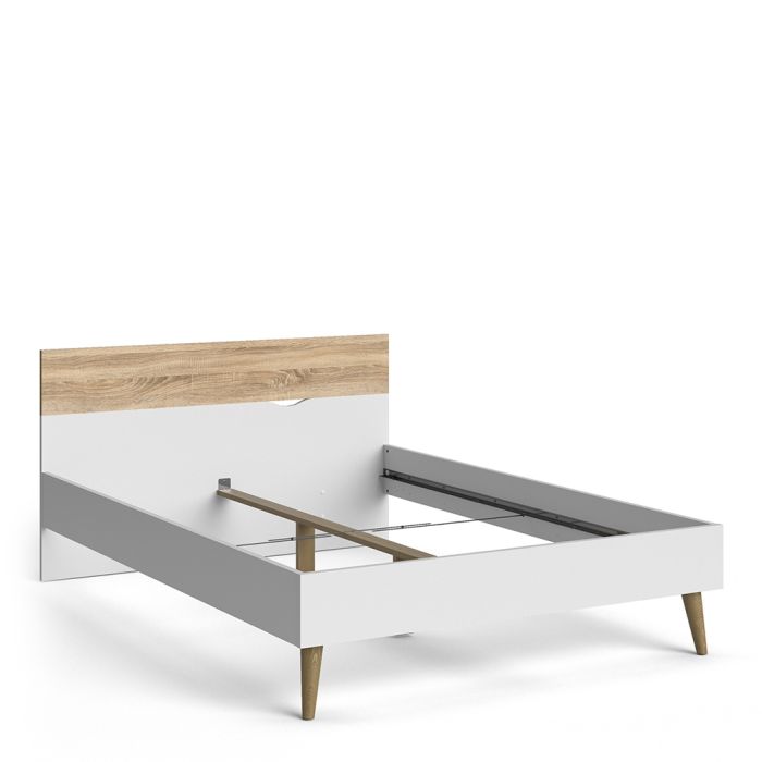 Oslo Double Bed in White and Oak - Pure Luxe Living 