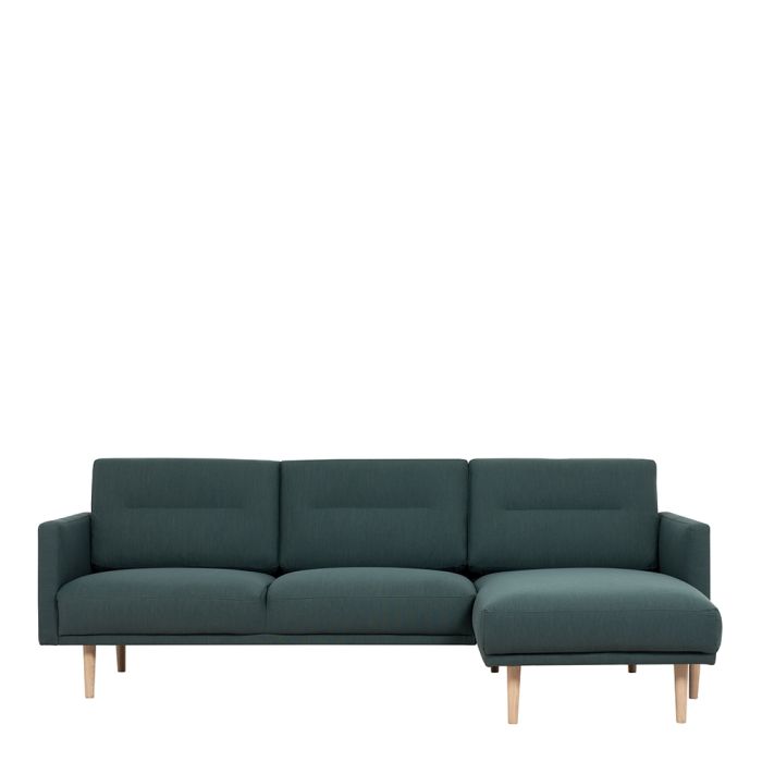 Larvik Chaise longue Sofa Right Hand in Dark Green with Oak Legs - Pure Luxe Living 